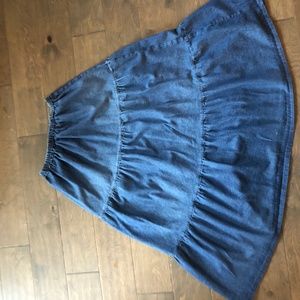Maternity tiered denim skirt